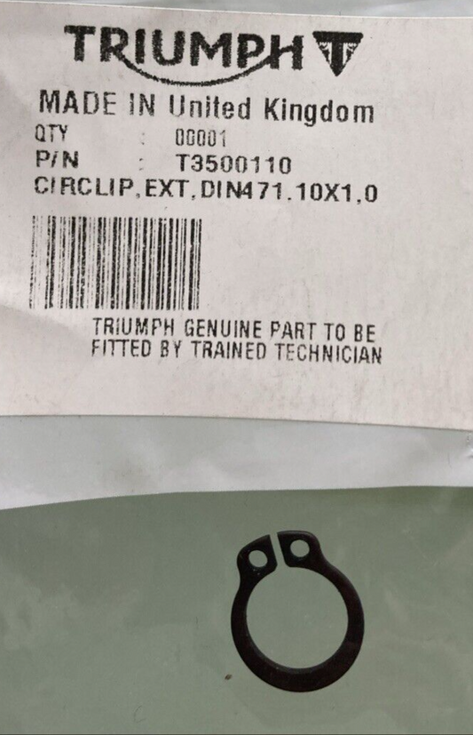 NEW GENUINE TRIUMPH T3500110 Ext, DIN471, 10 X 1.0