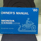 GENUINE HONDA 3144901 CX500 CUSTOM OWNER'S MANUAL '80