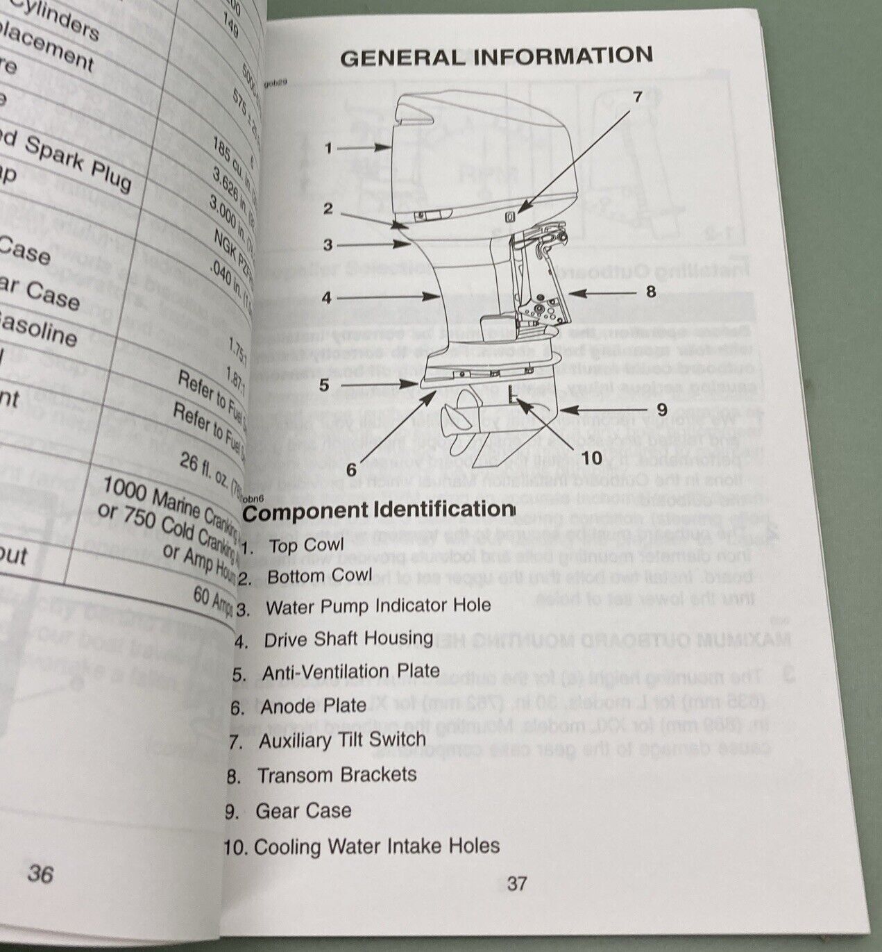 GENUINE MERCURY 90-10201040 OPERATION MAINTENANCE & WARRANTY MANUAL  2003