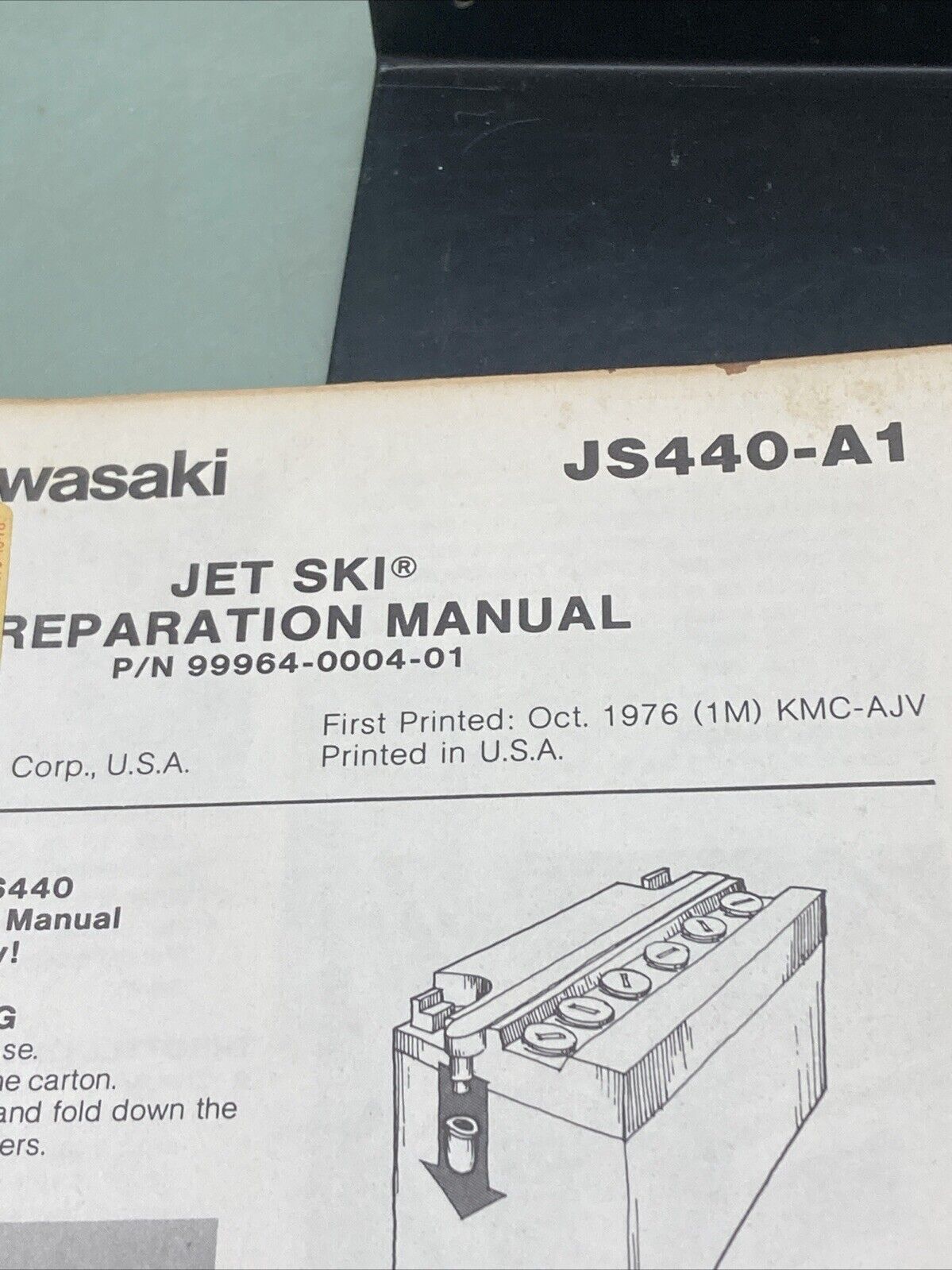 GENUINE KAWASAKI 99964-0004-01 JS440-A1 JET SKI PREPARATION MANUAL 1976