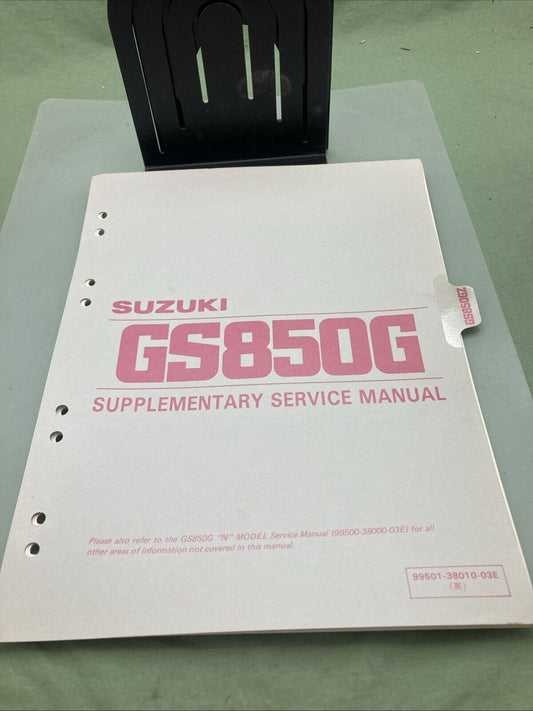 GENUINE SUZUKI 99501-38010-03E GS850G SUPPLEMENTARY SERVICE MANUAL 1982