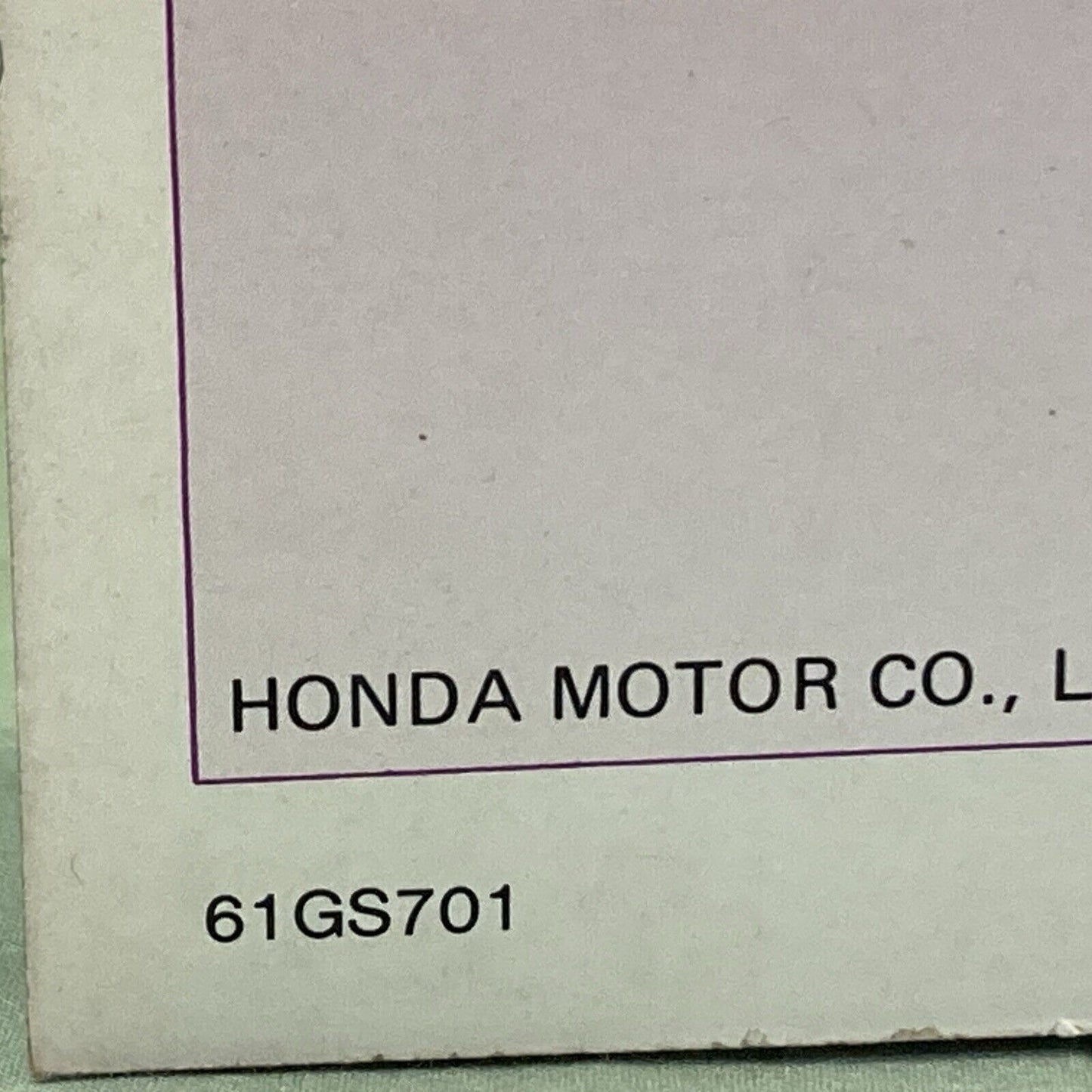 HONDA 61GS701 SA50 ELITE 50 LX SERVICE MANUAL