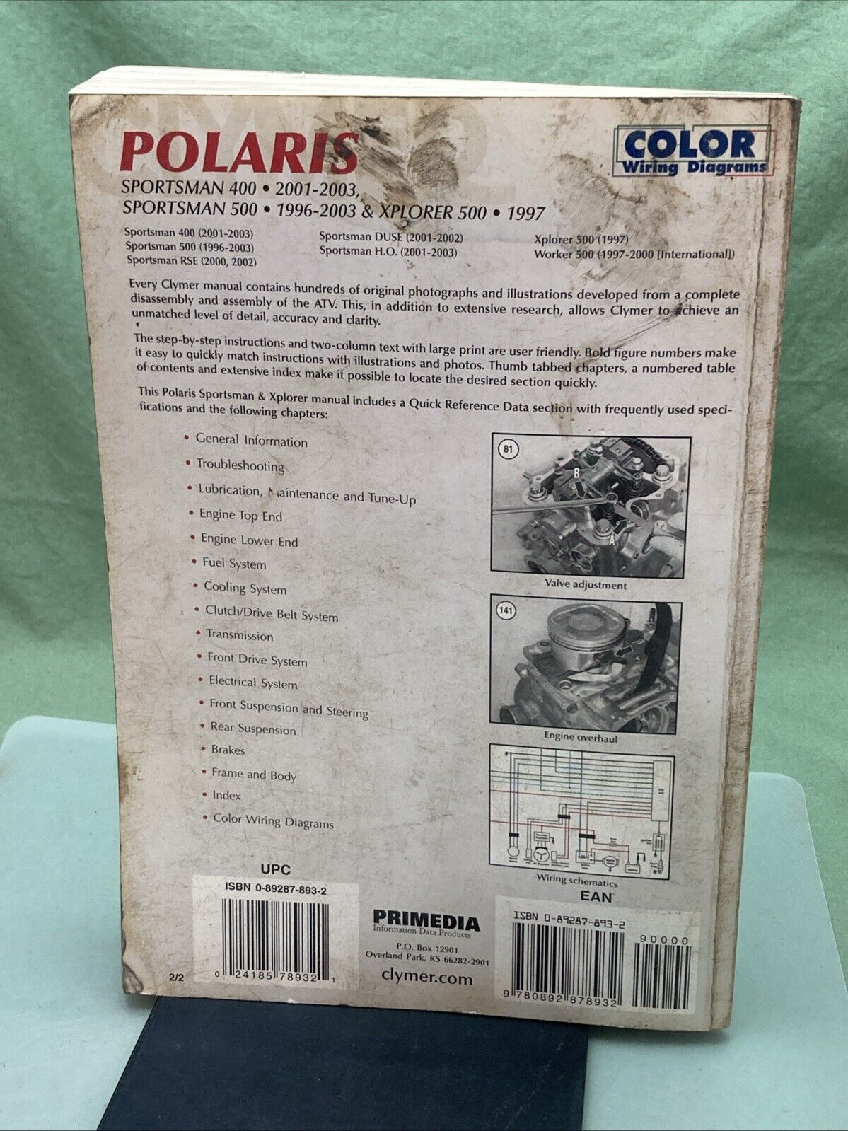 GENUINE CLYMER M365-2 POLARIS SPORTSMAN 400/500, XPLORER 500 REPAIR MANUAL 96-03