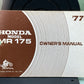 GENUINE HONDA 3137303 MODEL MR175 OWNER'S MANUAL '77