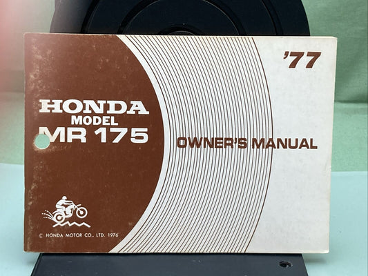 GENUINE HONDA 3137303 MODEL MR175 OWNER'S MANUAL '77