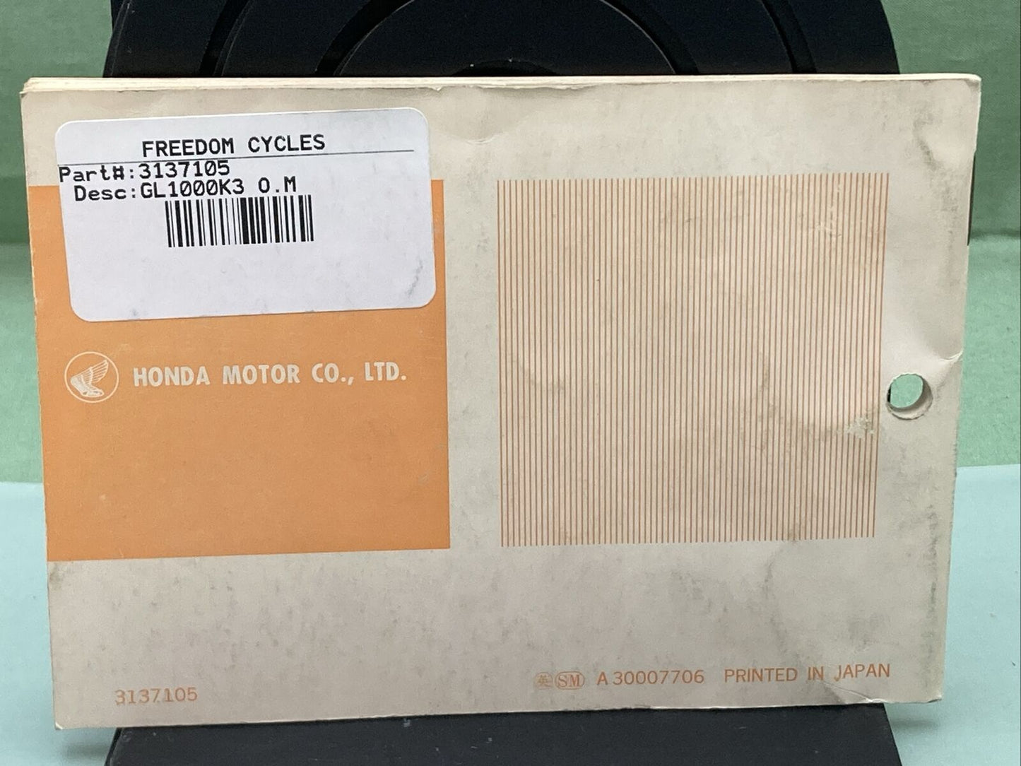 GENUINE HONDA 3137105 MODEL GL1000 OWNER'S MANUAL '78