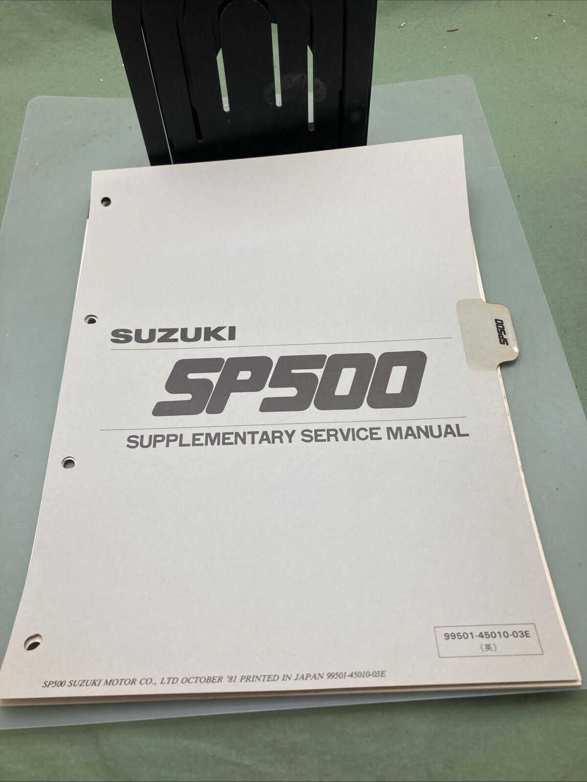 GENUINE SUZUKI 99501-45010-03E SP500 SUPPLEMENTARY SERVICE MANUAL 1981