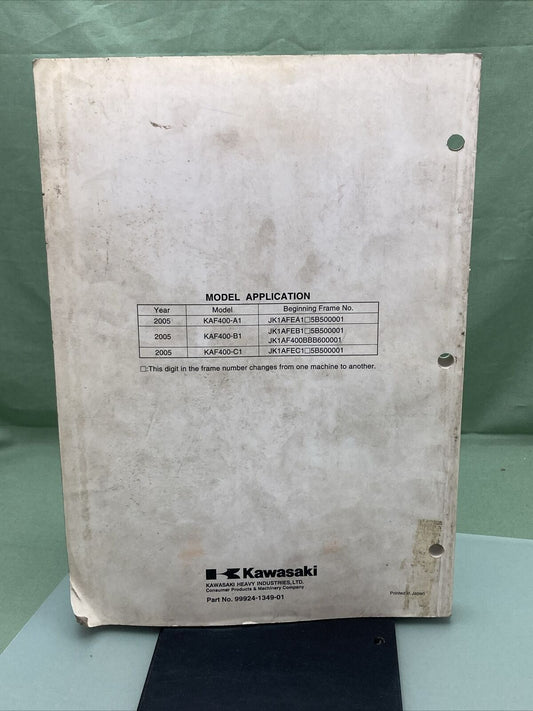 GENUINE KAWASAKI 99924-1349-01 UTILITY VEH SERVICE MANUAL MULE 610 4X4/MULE 600