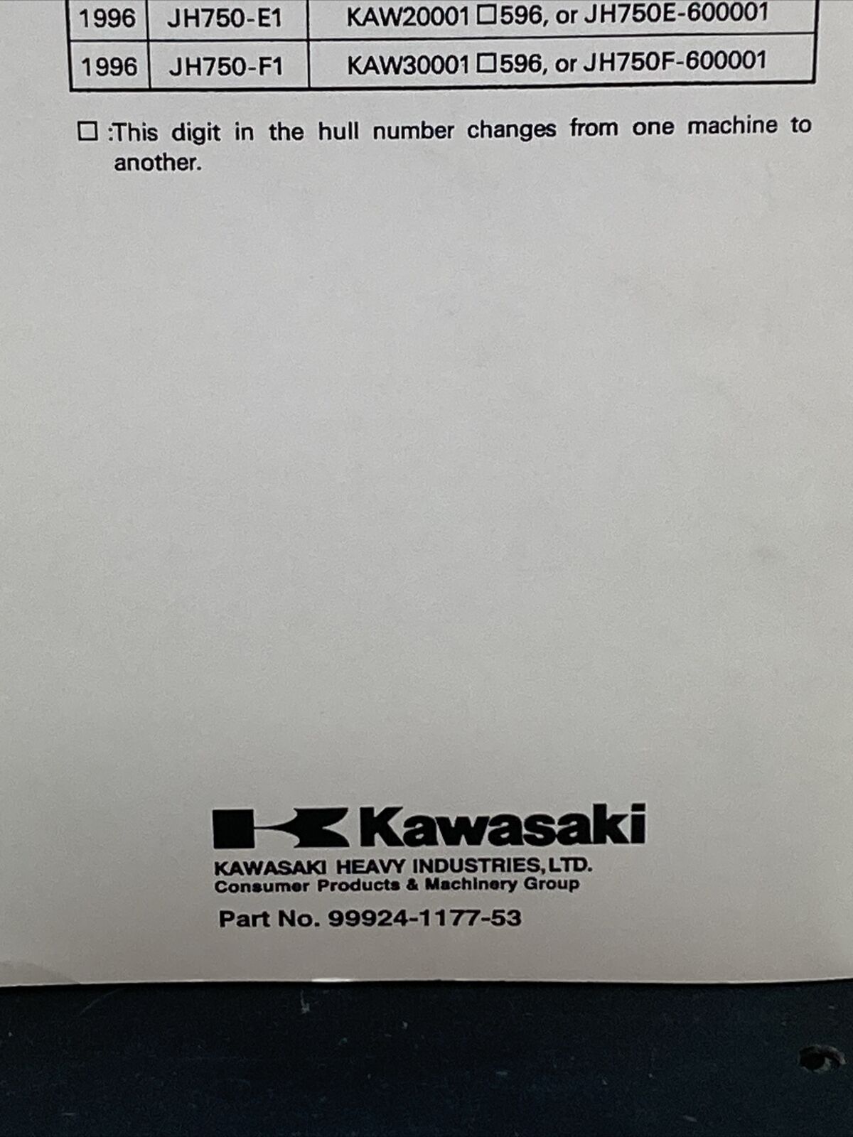 GENUINE KAWASAKI 99924-1177-53 JETSKI SS/X-4 / SUPER SPORT Xi SERVICE MANUAL SUP