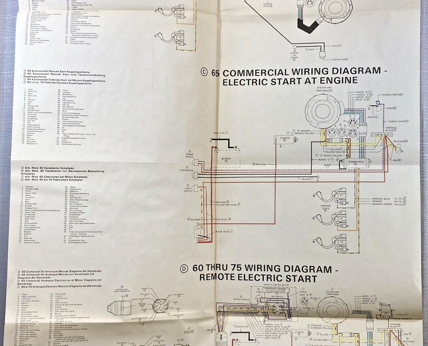 REPLACES OMC OUTBOARD MARINE 65 COMMERCIAL 60-75 REMOTE START WIRING DIAGRAM