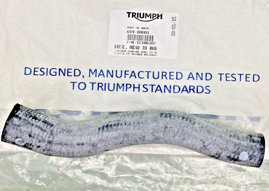 NEW GENUINE TRIUMPH T2106107 Hose, Head to Rad