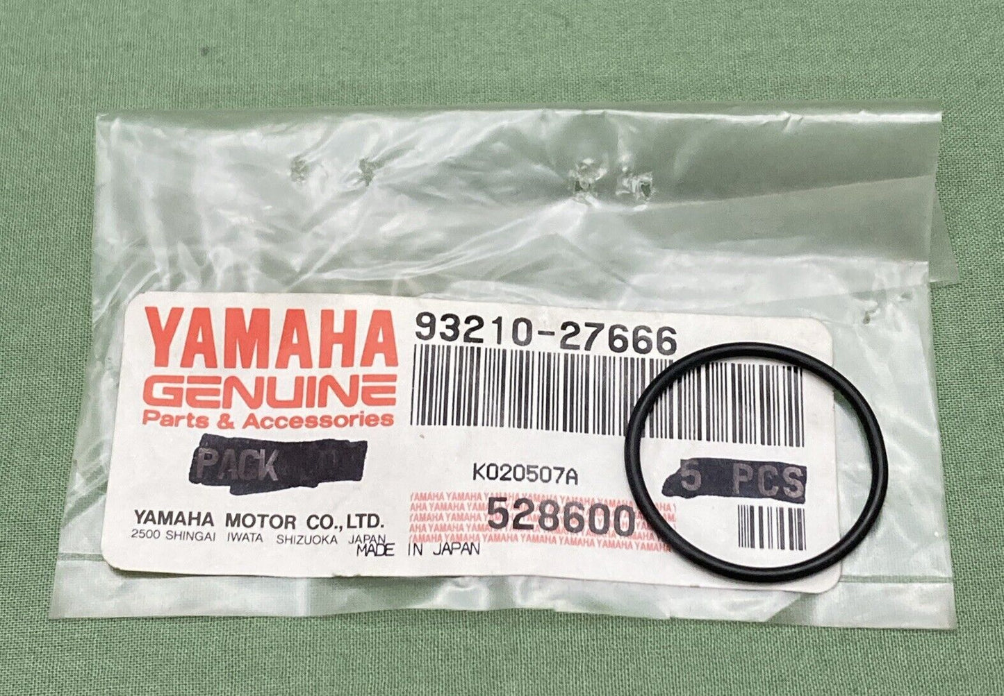 QTY 2 NEW GENUINE YAMAHA 93210-27666 FRONT WHEEL O-RING