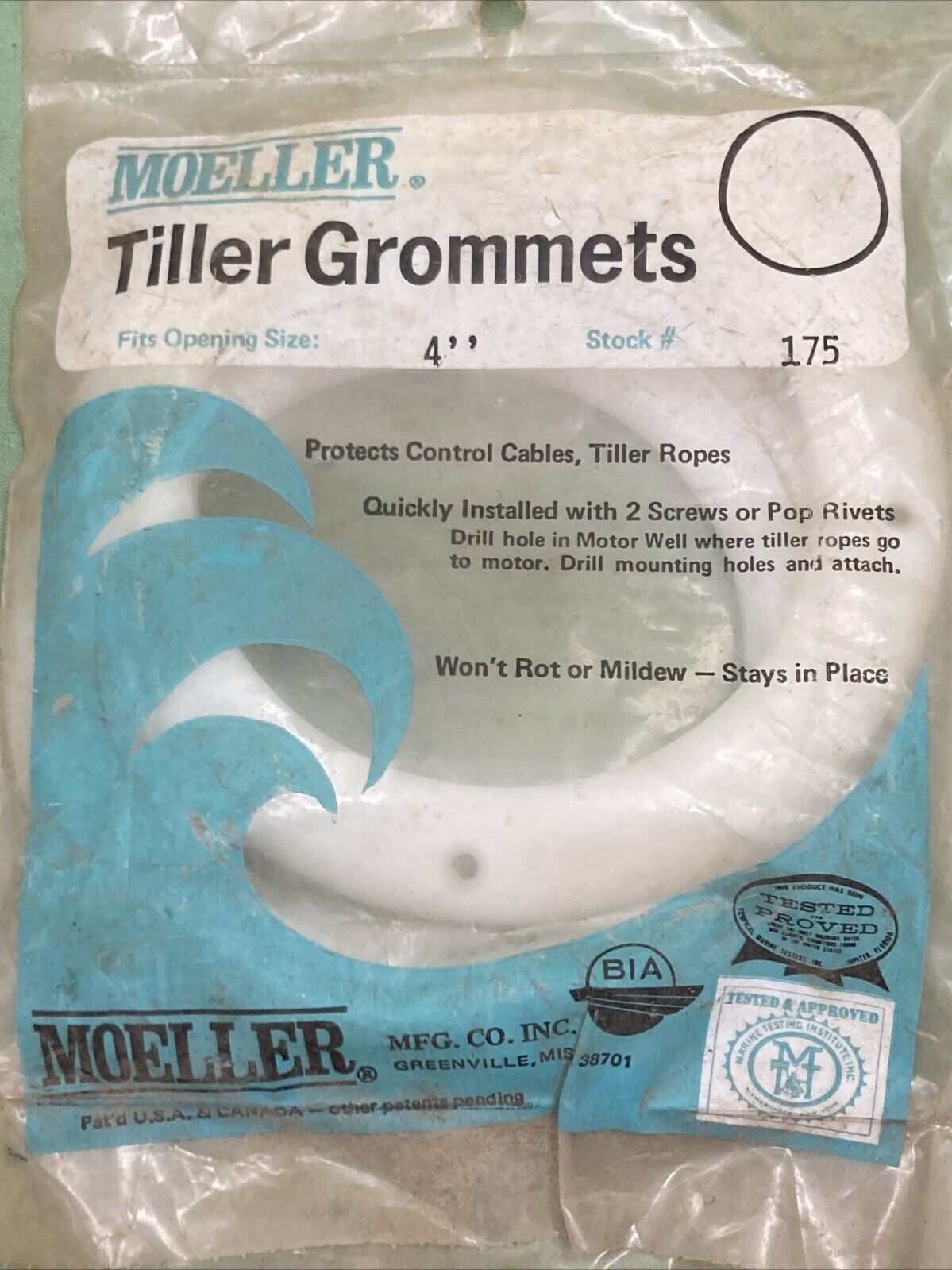 SET OF 2 NEW GENUINE MOELLER 175 TILLER ROPE GROMMET 4"