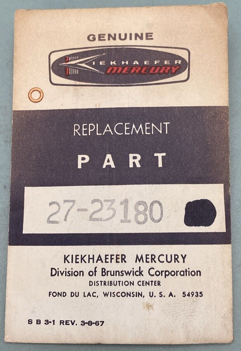 NEW GENUINE MERCURY QUICKSILVER 27-23180 GASKET IDLE JET CARB ASM OUTBOARD 9.8HP