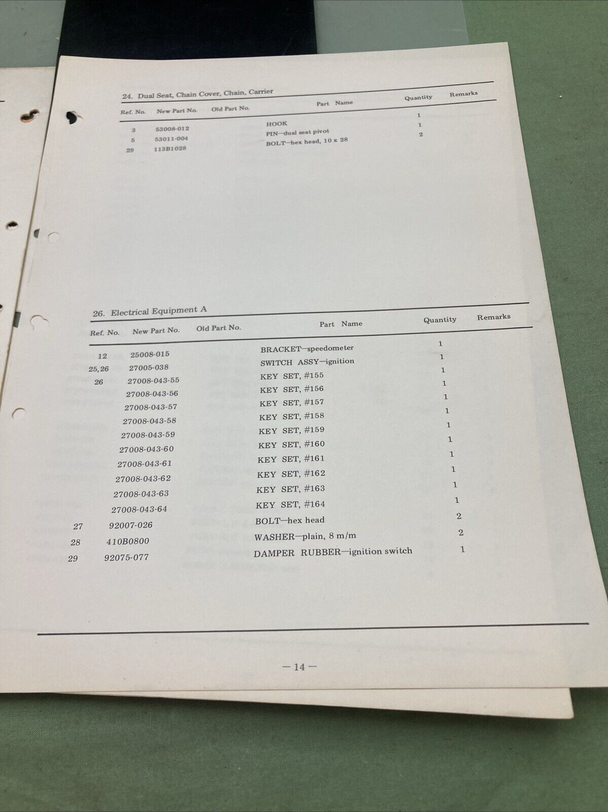 GENUINE KAWASAKI 99997-510 MODEL 125:F6-A EXCLUSIVE PARTS LIST 1971