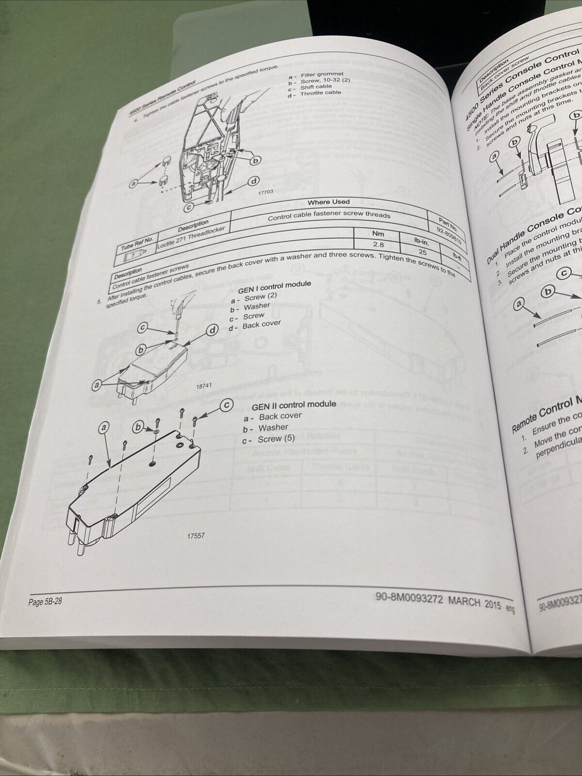 GENUINE MERCURY 90-8M0093272 REMOTE CONTROLS SERVICE MANUAL 2015