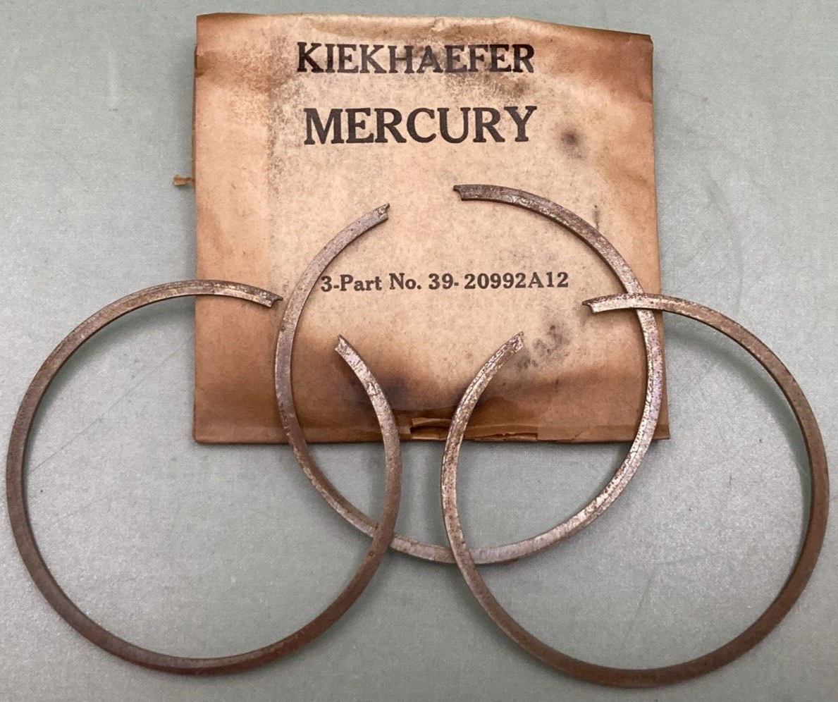 SET OF 3 NEW GENUINE KIEKHAEFER MERCURY 39-20992A12 PISTON RING