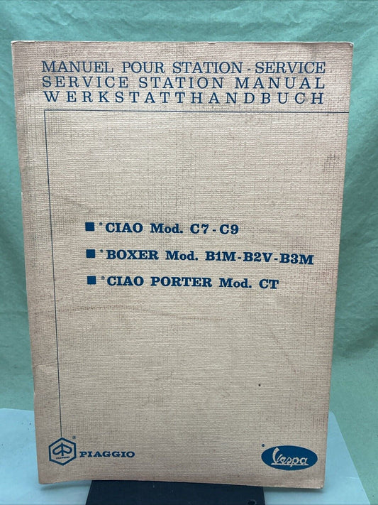 GENUINE VESPA PIAGGIO CIAO BOXER CIAO PORTER SERVICE MANUAL, ITALIAN