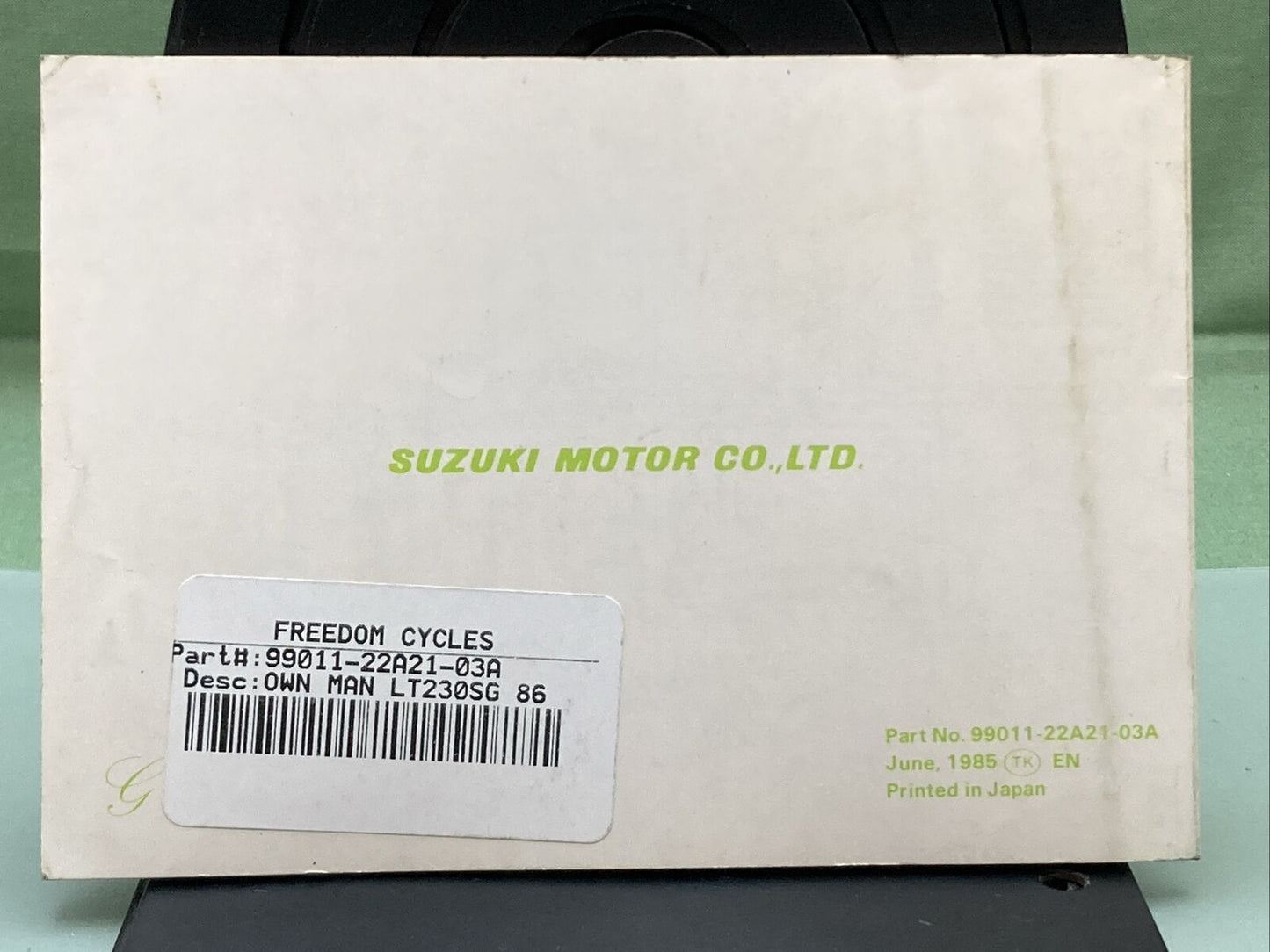 GENUINE SUZUKI 99011-22A21-03A LT230S OWNER'S MANUAL