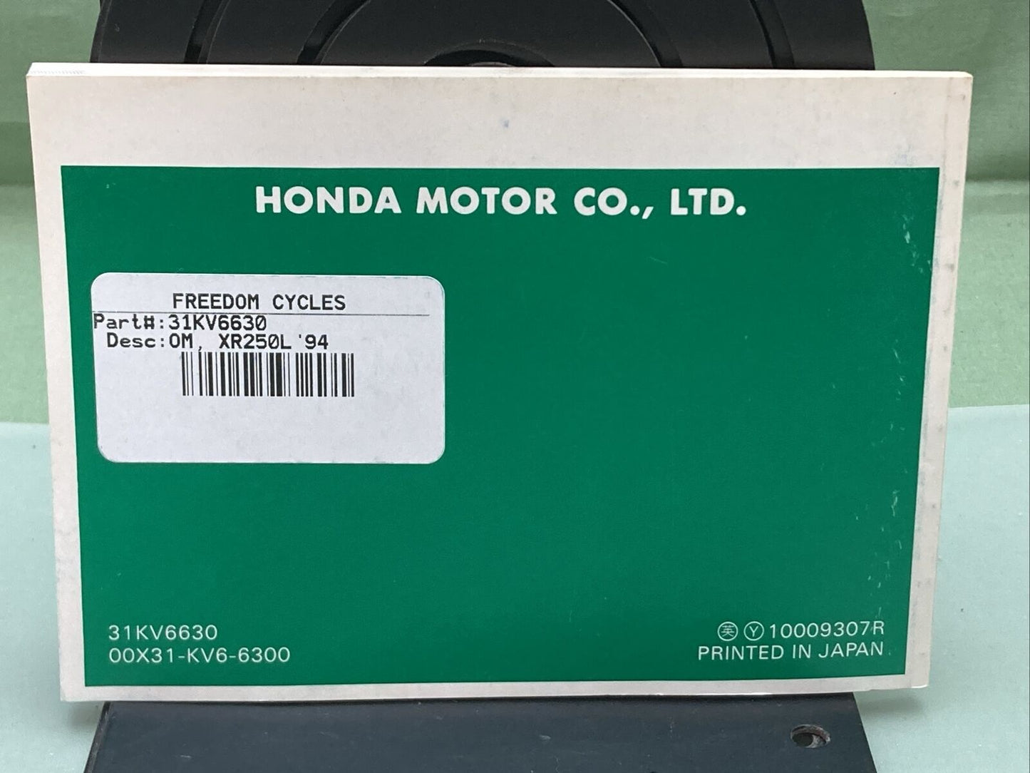 GENUINE HONDA 31KV6630 XR250L OWNER'S MANUAL '94