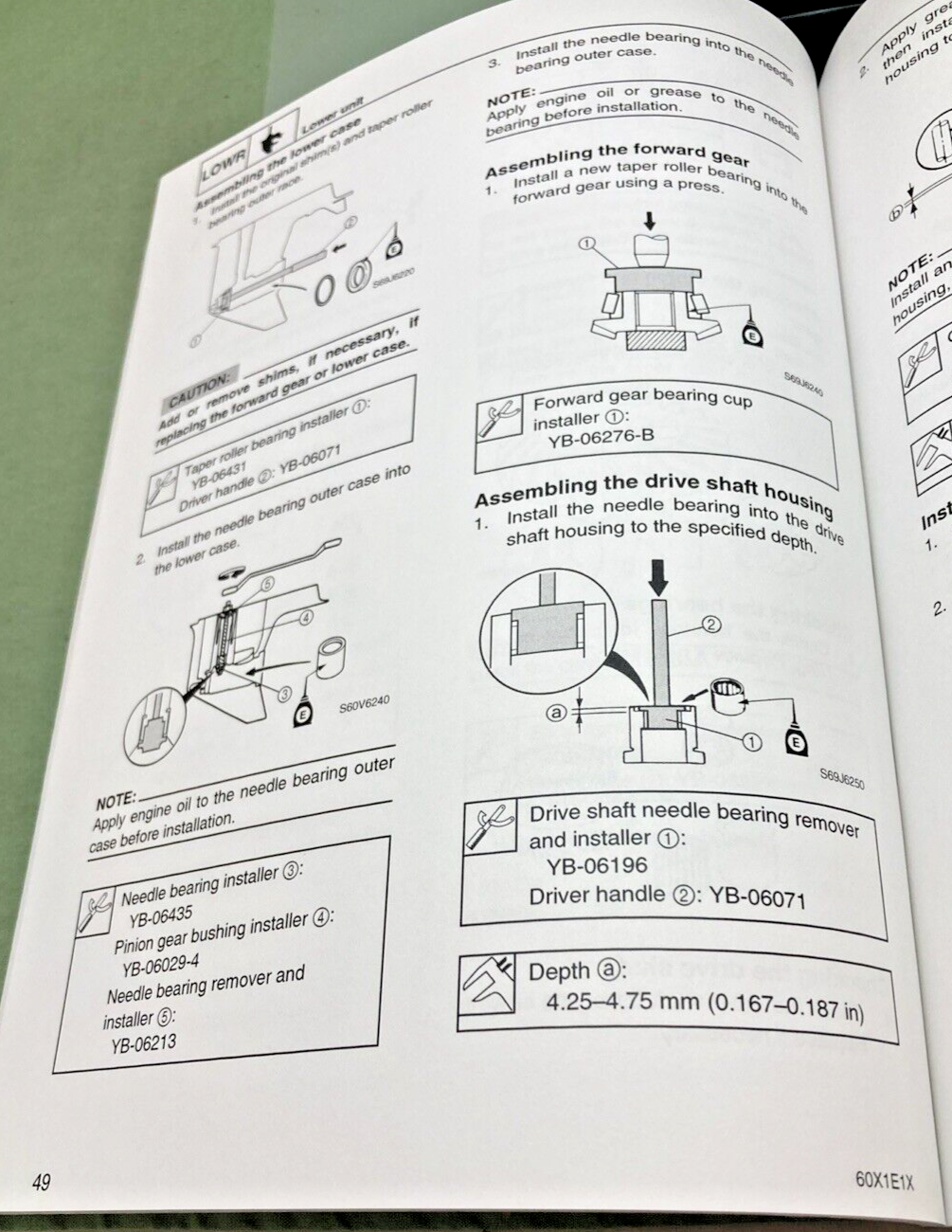 GENUINE YAMAHA LIT-18616-02-22 VZ225B, VZ250B SUPPLEMENTARY SERVICE MANUAL 2002