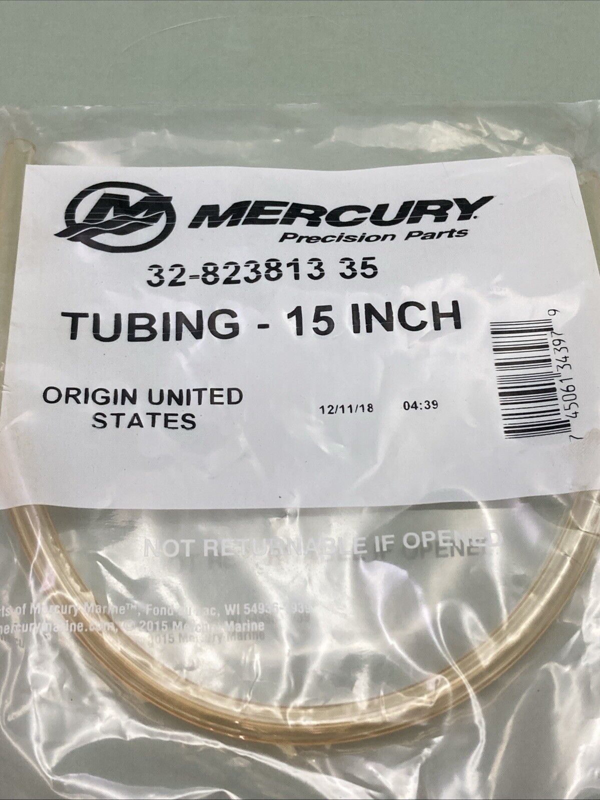 NEW GENUINE MERCURY QUICKSILVER 32-82381335 TUBING 15"