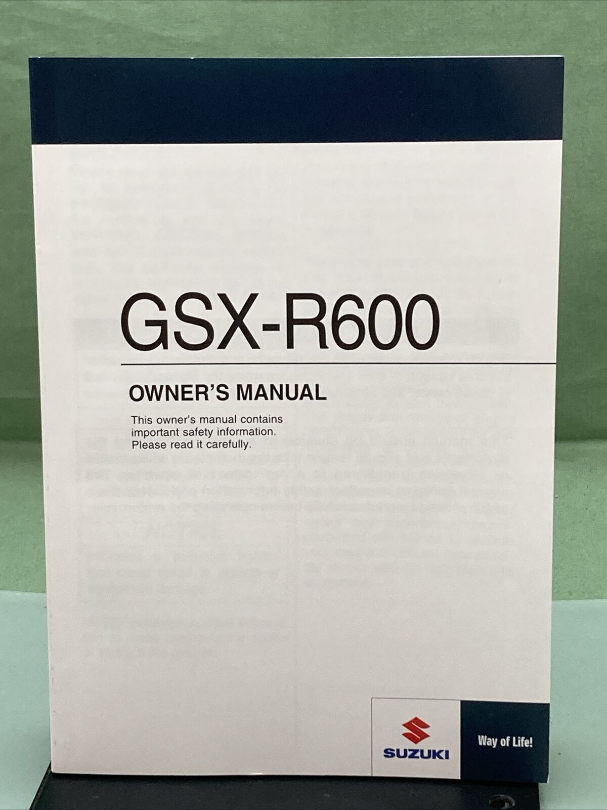 GENUINE SUZUKI 99011-14J52-03A GSX-R600 OWNER'S MANUAL