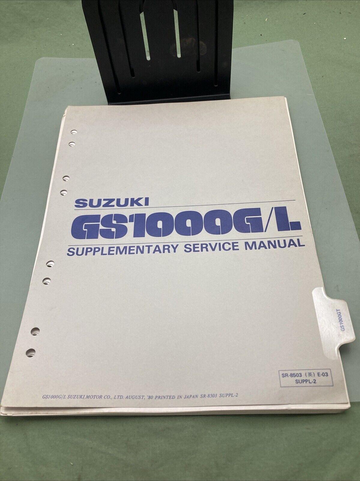 GENUINE SUZUKI SR-8503 GS1000G/L SUPPLEMENTARY SERVICE MANUAL 1980