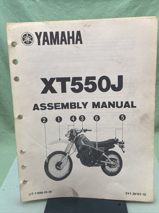 GENUINE YAMAHA LIT-11666-03-00 XT550J ASSEMBLY MANUAL 5Y1-28107-10 1981