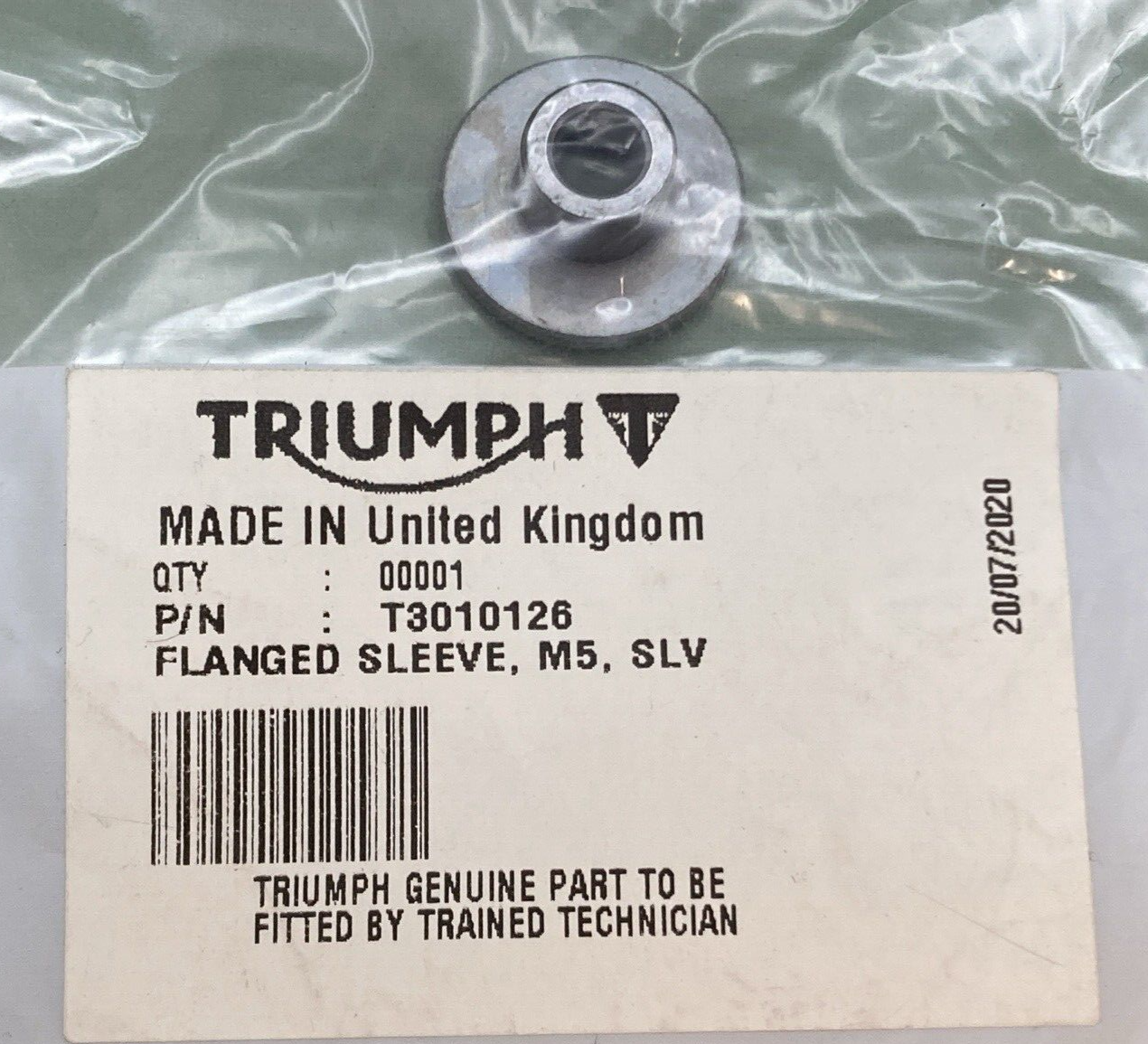 NEW GENUINE TRIUMPH T3010126 Flanged Sleeve, M5, Slv Daytona