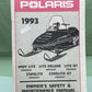 GENUINE POLARIS 9912235 INDY/ STARLITE/ GT OWNER'S SAFETY AND MAINTENANCE MANUAL