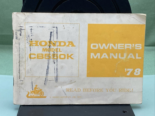 GENUINE HONDA 3137406 CB550K OWNER'S MANUAL '78