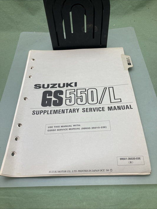 GENUINE SUZUKI 99501-35020-03E GS550/L SUPPLEMENTARY SERVICE MANUAL 1984