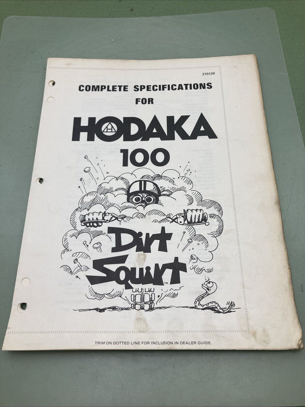 HODAKA 210120 COMPLETE SPECIFICATIONS FOR HODAKA 100 DIRT SQUIRT