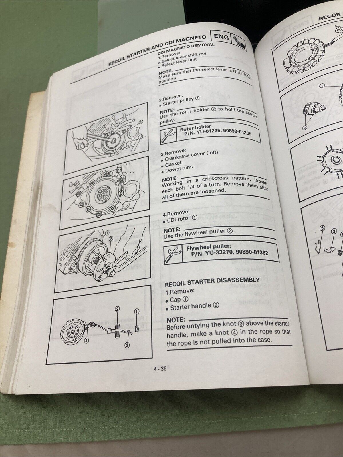 GENUINE YAMAHA LIT-11616-FW-00 YFM600 GRIZZLY SERVICE MANUAL 1998