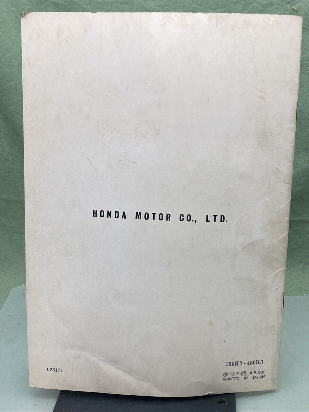 GENUINE HONDA 623171 CB/CL350/450 SHOP MANUAL SUPPLEMENT 1971