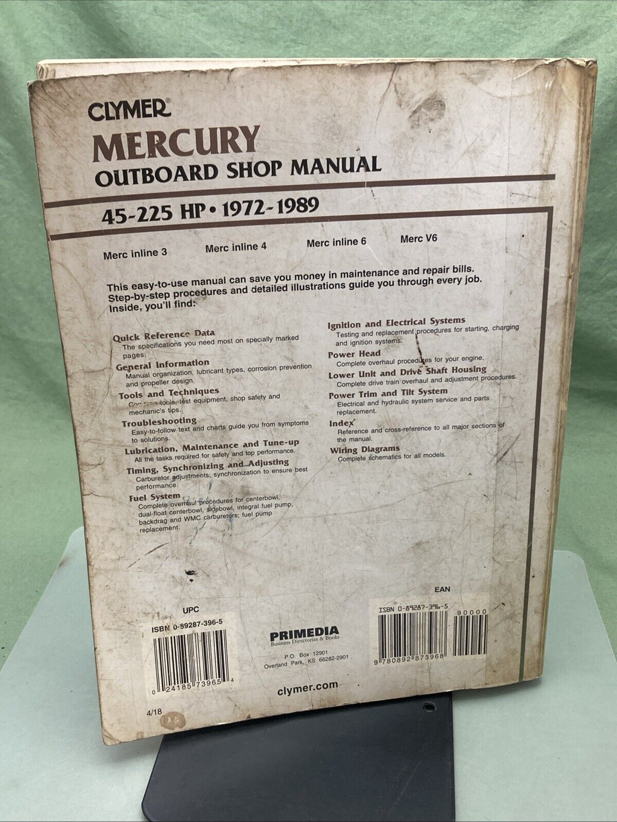 GENUINE CLYMER B726 MERCURY OUTBOARD 45-225 HP 1972-1989 SHOP MANUAL