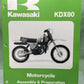 GENUINE KAWASAKI 99931-1055-01 KDX80 MOTORCYCLE ASSY AND PREP MANUAL 1979