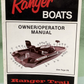 RANGER BOATS/RANGER TRAIL TRAILERS 1-94-2000-94MY OWNER OPERATOR MANUAL 1993