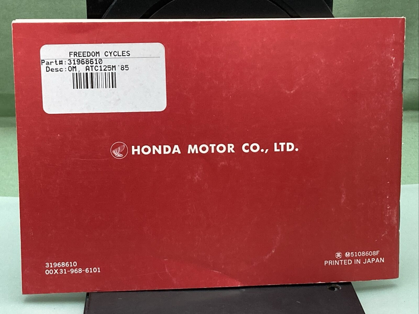 GENUINE HONDA 31968610 ATC125M OWNER'S MANUAL '85