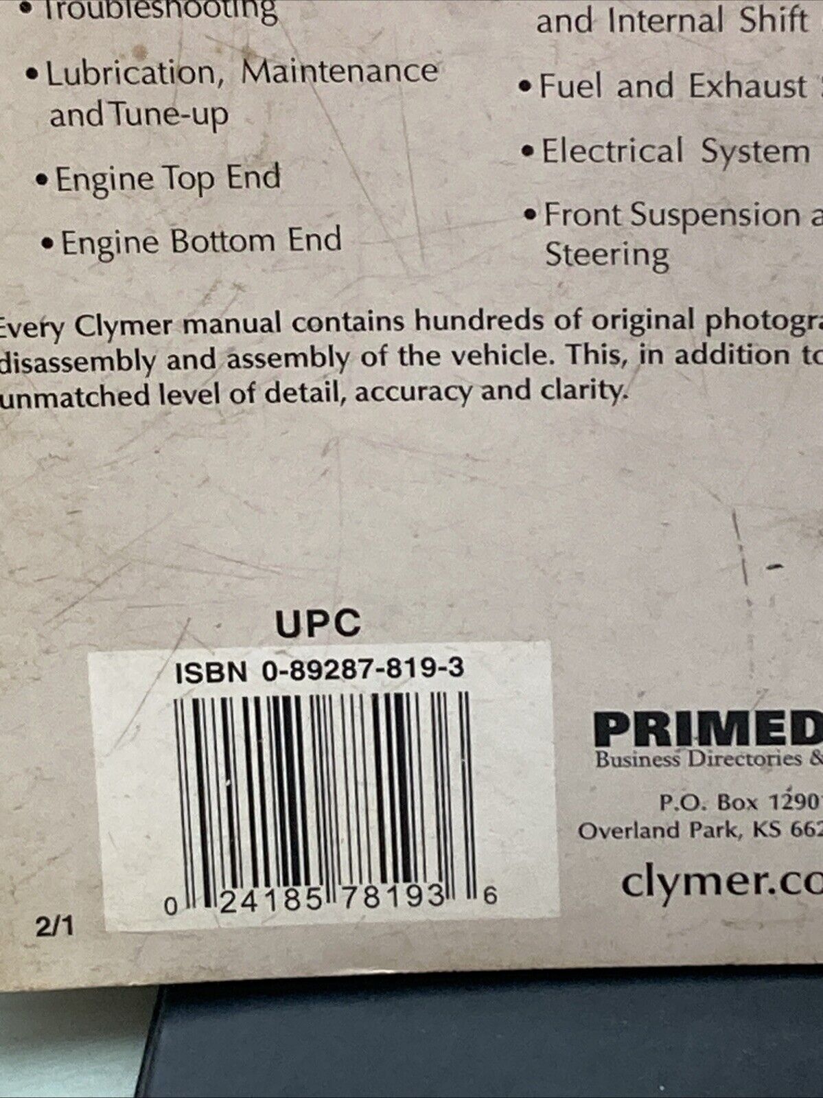 GENUINE CLYMER M285-2 YAMAHA MOTO-4, BIG BEAR REPAIR MANUAL 1987-1998