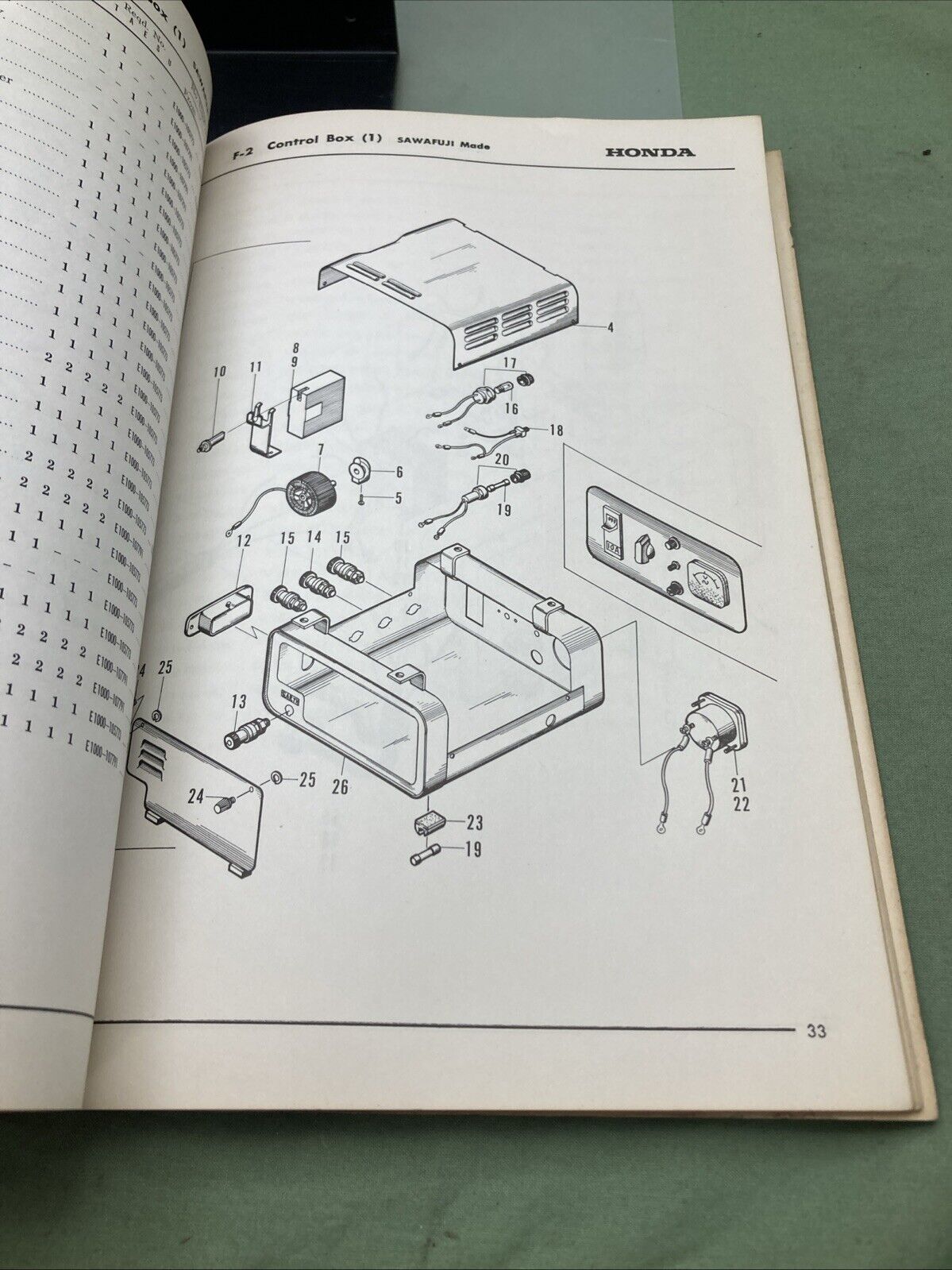 GENUINE HONDA PORTABLE GENERATOR MODEL E1000 PARTS LIST 4 1967