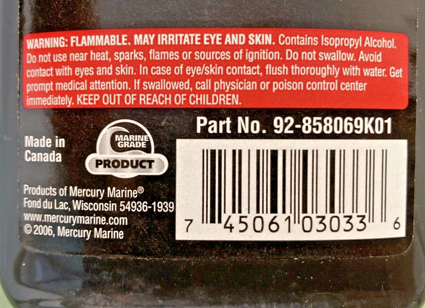 NEW GENUINE MERCURY 92-858069K01 DRI-FUEL, TREATS 20 GALLONS (76 LITERS)