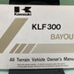 GENUINE KAWASAKI 99920-1501-01 KLF300 BAYOU OWNER'S MANUAL