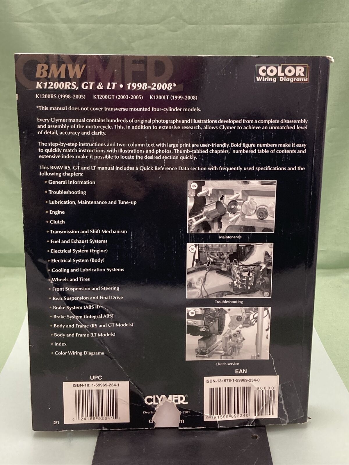 GENUINE CLYMER BMW K1200RS, GT, LT  SERVICE MANUAL '98-'08 M501-2