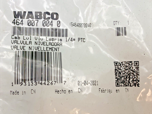 NEW GENUINE WABCO 464 007 004 0 Suspension Self-Leveling Valve 1/4" Push to Conn