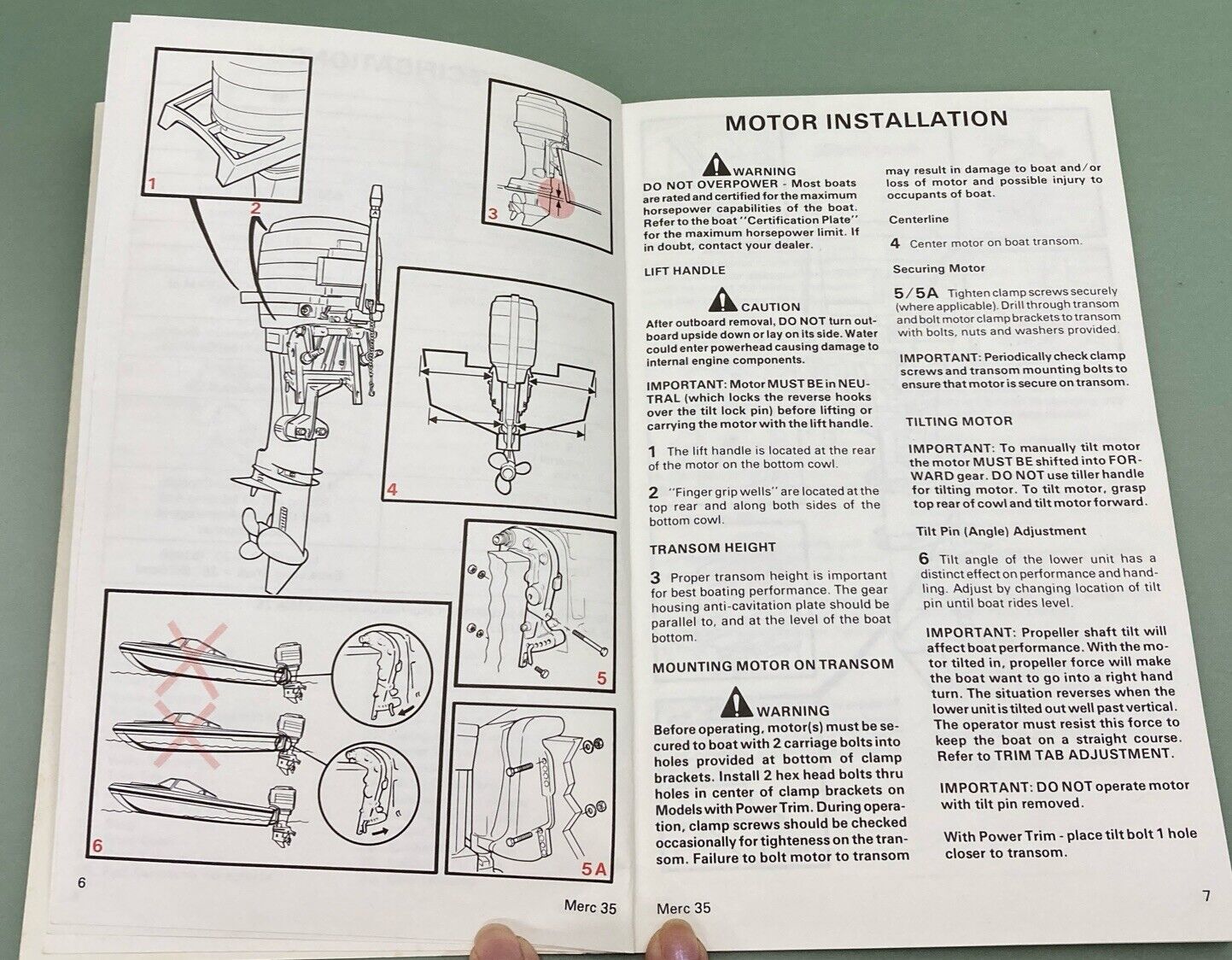 GENUINE MERCURY 90-15022880 OPERATION & MAINTENANCE MANUAL MODEL 35 1987