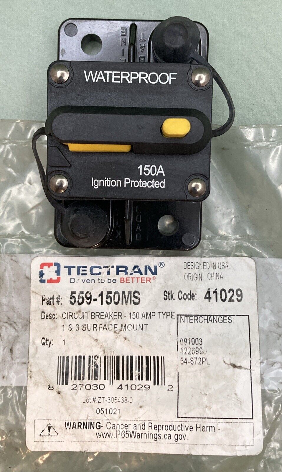 NEW GENUINE TECTRAN 559-150MS CIRCUIT BREAKER 150 AMP 1 & 3 SURFACE MOUNT