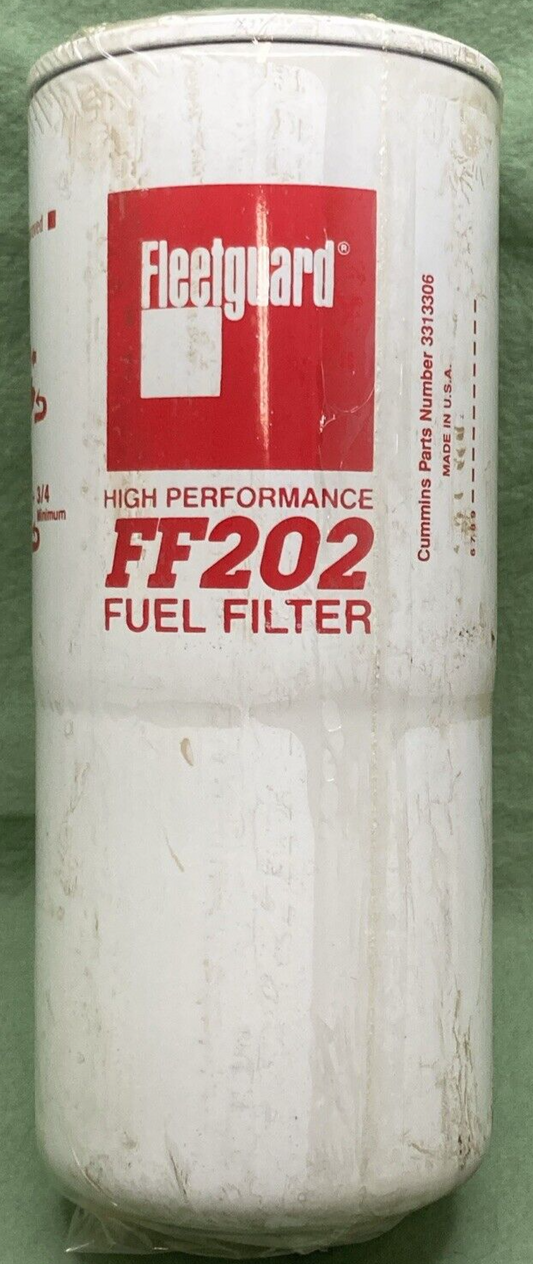 NEW GENUINE FLEETGUARD FF202 FUEL FILTER CUMMINS 3313306