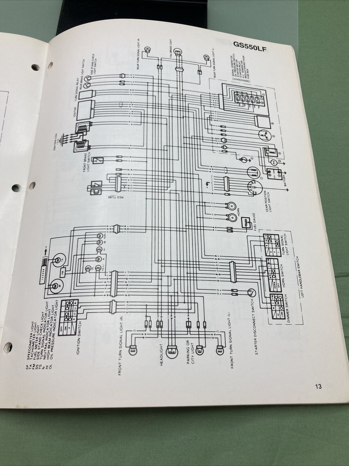 GENUINE SUZUKI 99923-13851 WIRING DIAGRAMS 1985